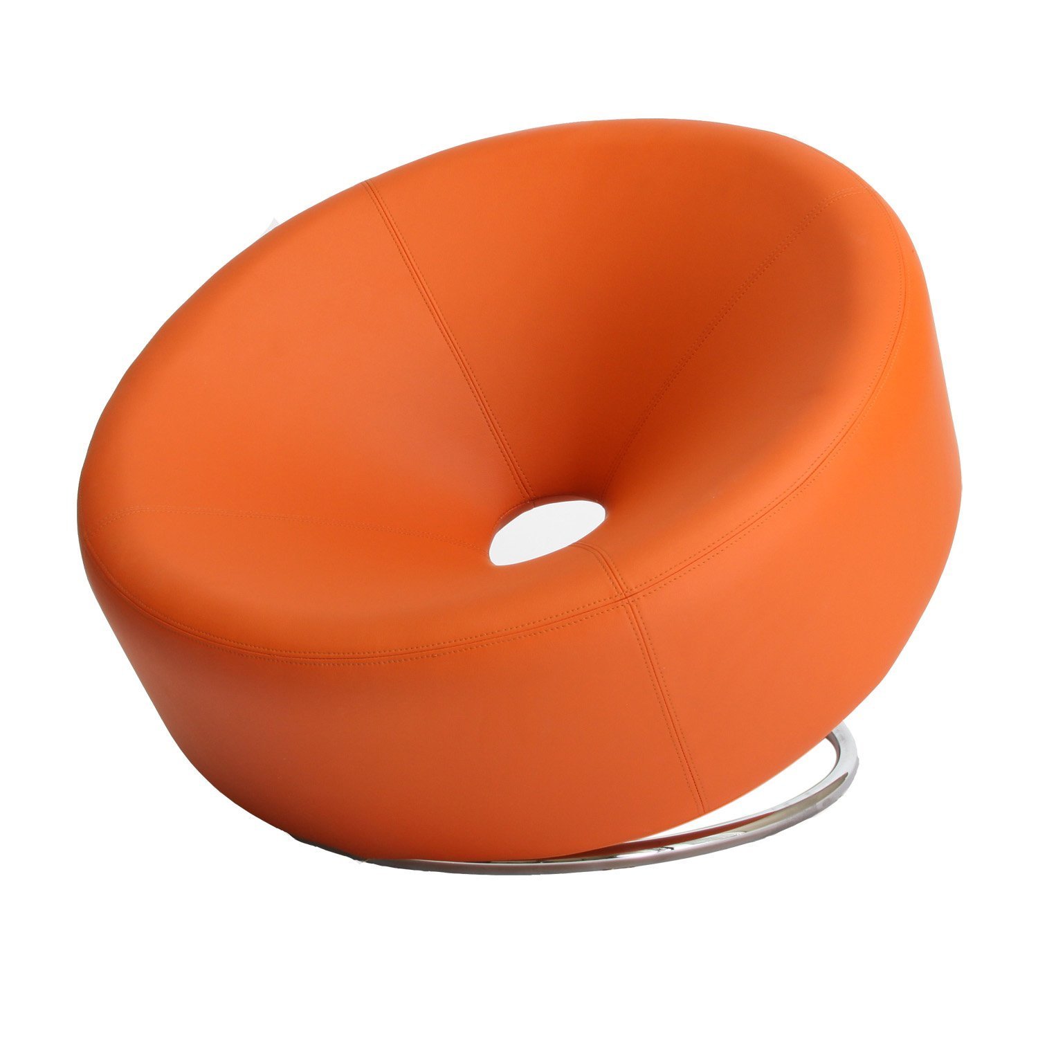 Nouvelle Modern Design Orange Leather Lounge Chair