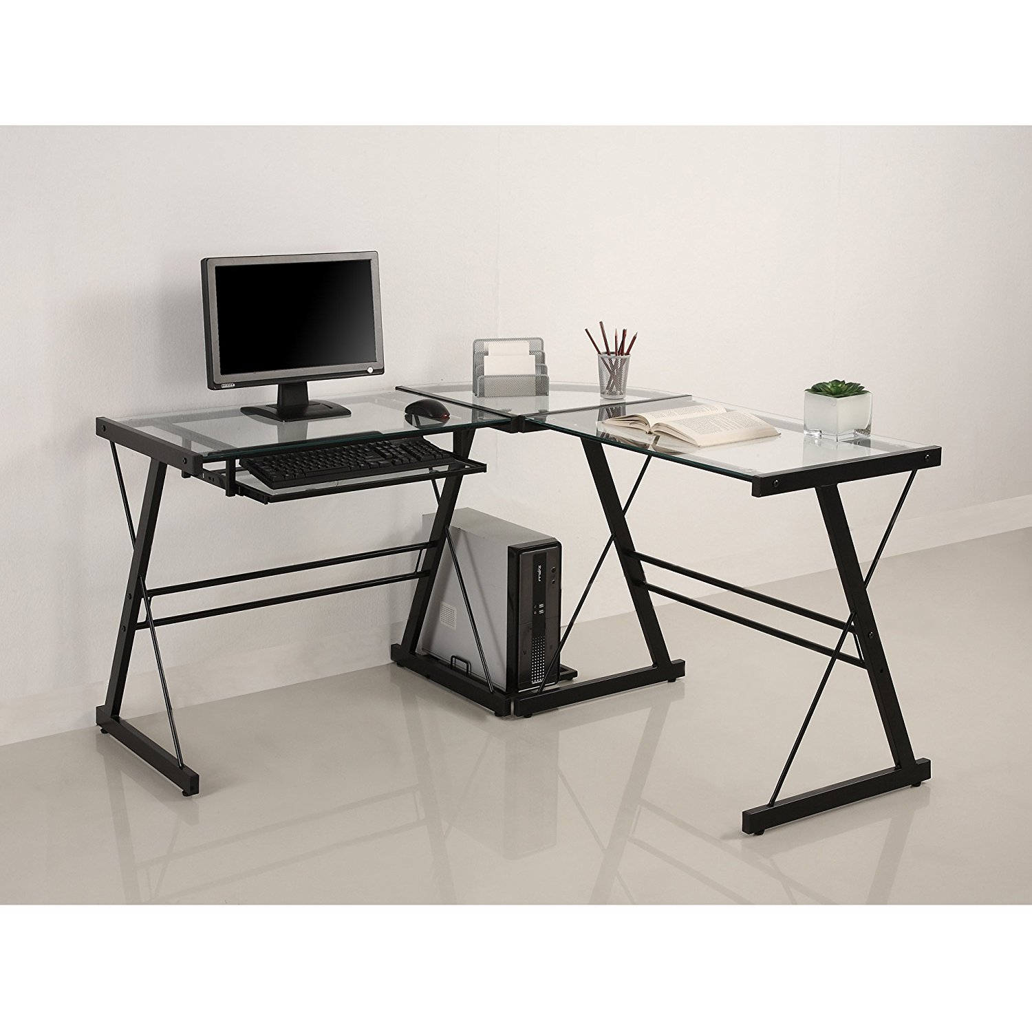 Walker Edison 3-Piece Contemporary Desk, Multi