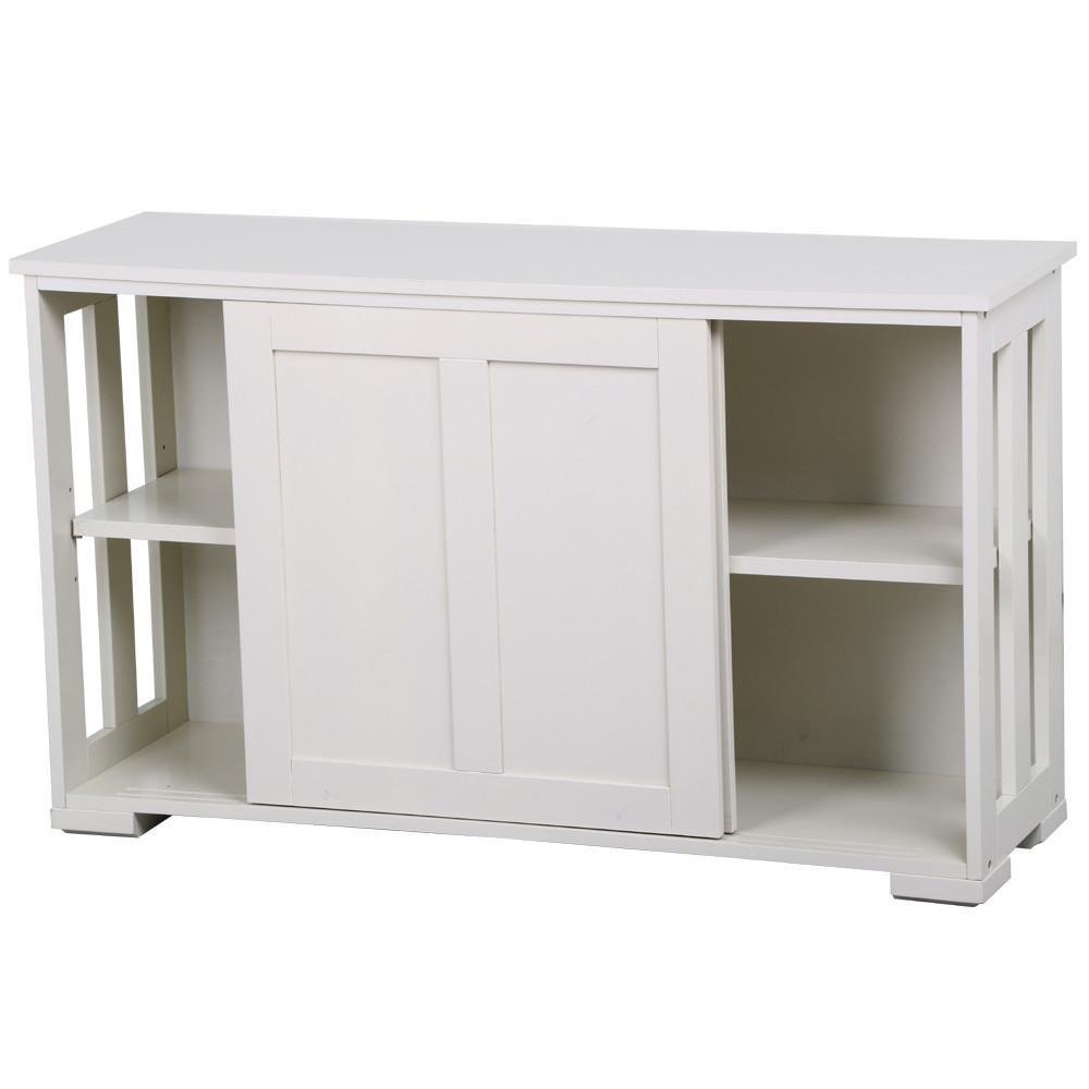 go2buy Antique White Stackable Sideboard Buffet Storage Cabinet with Sliding Door Kitchen Dining Room Furniture