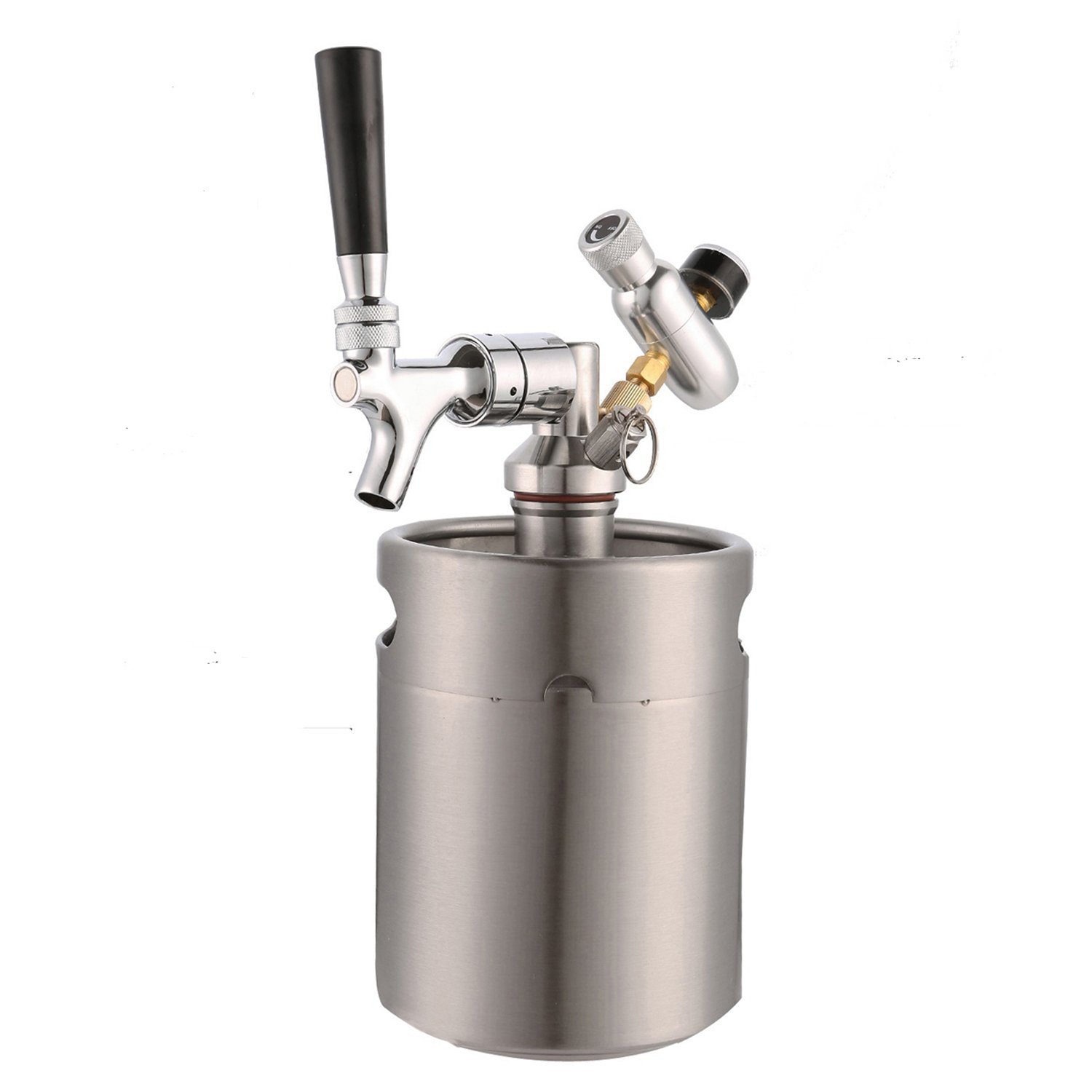 HAN-MM 64 Ounce Homebrew Keg System Kit for Home Brew Beer - with a HAN-MM Beer Dispensor, HAN-MM Mini CO2 Regulator and a HAN-MM 64 Ounce Stainless Steel Keg