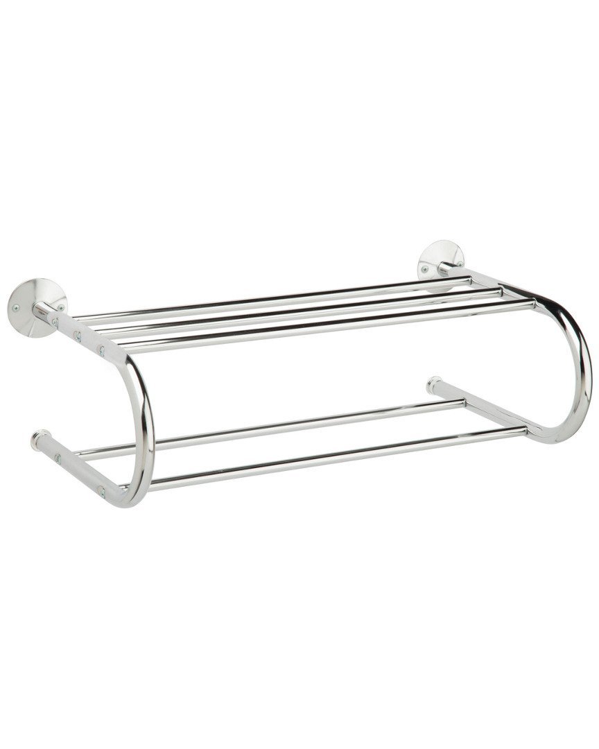 Honey-Can-Do BTH-05075 Wall Mount Towel Rack with Dual Hanging Bars, 22.64 x 11.81 x 7.48", Chrome