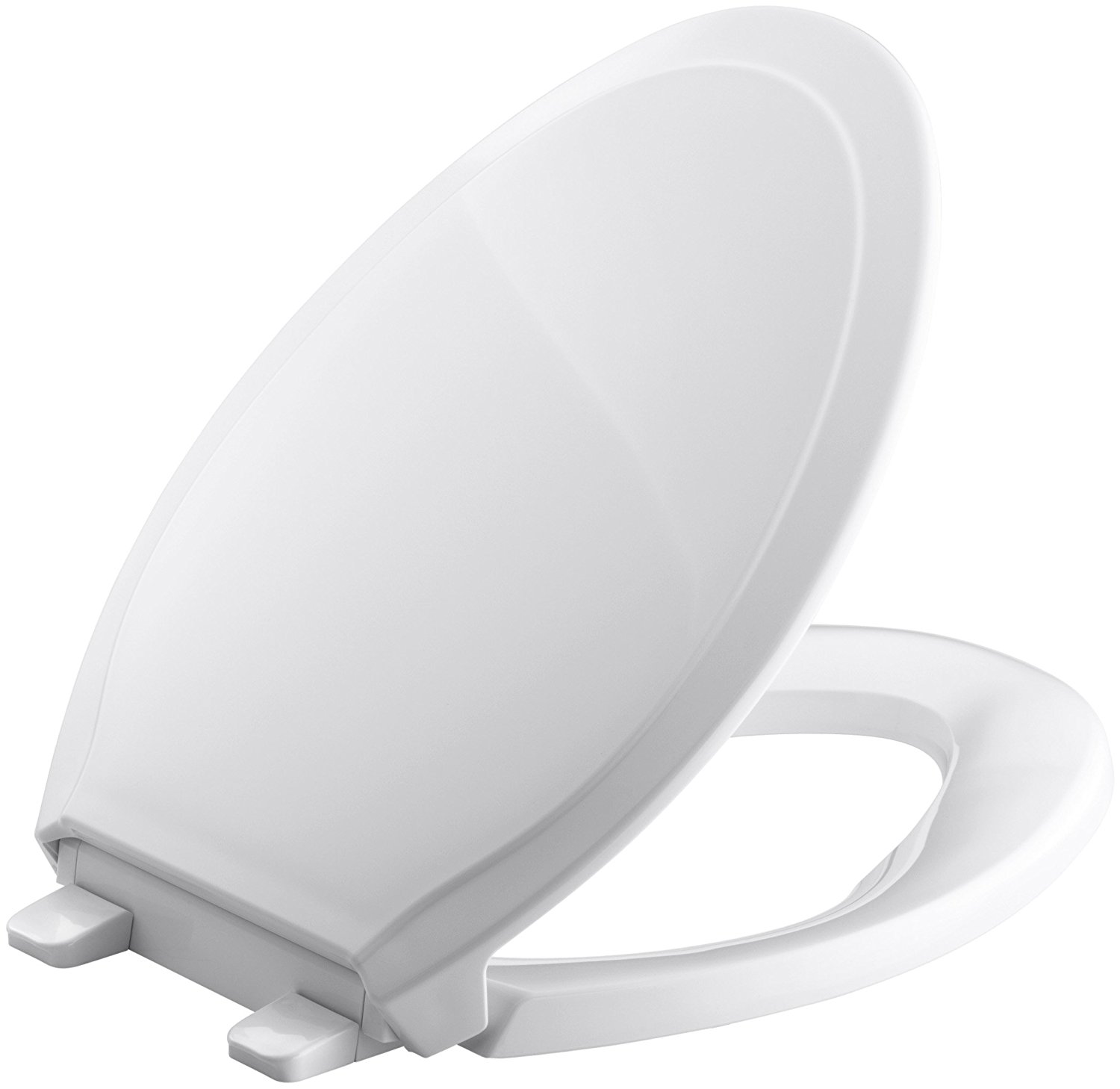 KOHLER K-4734-0 Rutledge Quiet-Close with Grip-Tight Bumpers Elongated Toilet Seat, White