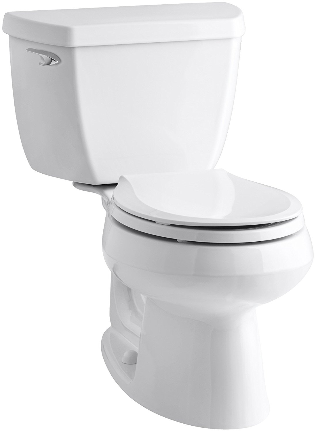 Kohler K-3577-0 Wellworth Classic 1.28 gpf Round-Front Toilet with Class Five Flushing Technology and Left-Hand Trip Lever, White