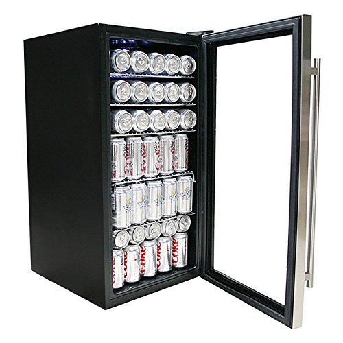 Whynter BR-130SB Beverage Refrigerator with Internal Fan, Black/Stainless Steel