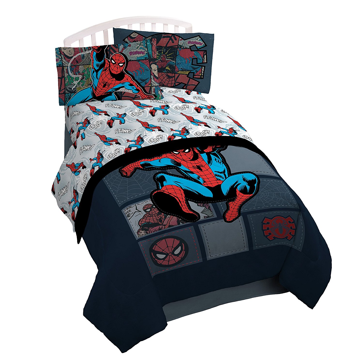 Marvel Spiderman 'Jump Kick' 3 Piece Twin Sheet Set