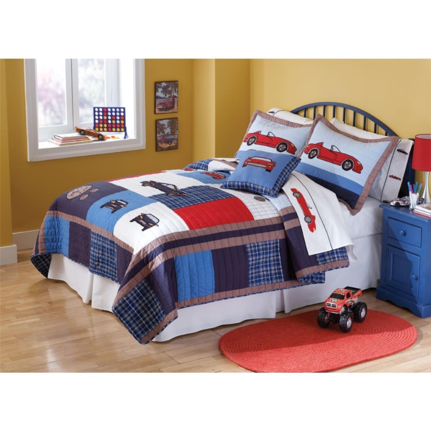 Pem America Cars Full / Queen Quilt with 2 Shams