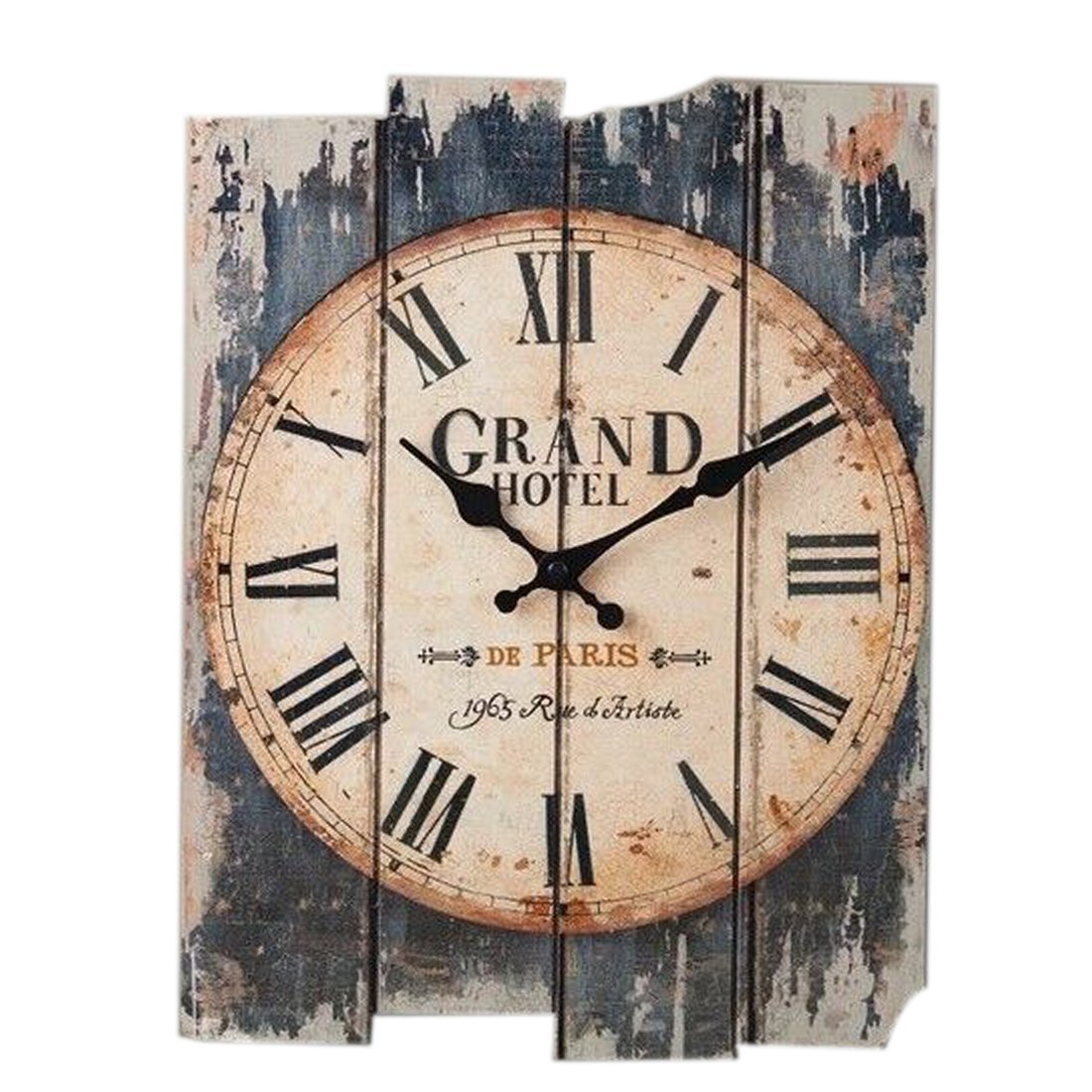 Wall Clock Vintage, Petforu 30x40cm Silent Clock Rectangle [Wooden] Roman Numeral Design - GRAND HOTEL