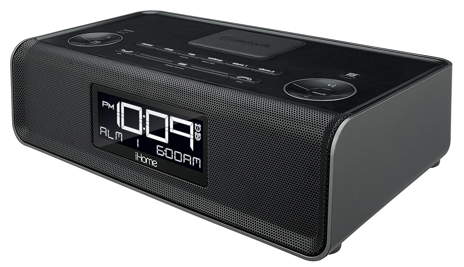 iHome iBN43BC Bluetooth Stereo Dual Alarm FM Clock Radio and Speakerphone with USB Charging