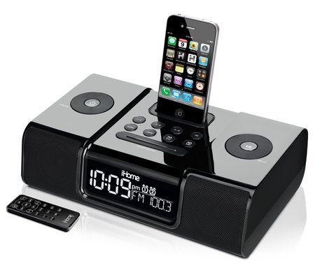 iHome iP9 Speaker Dock with Clock Radio for iPod and iPhone (Black)
