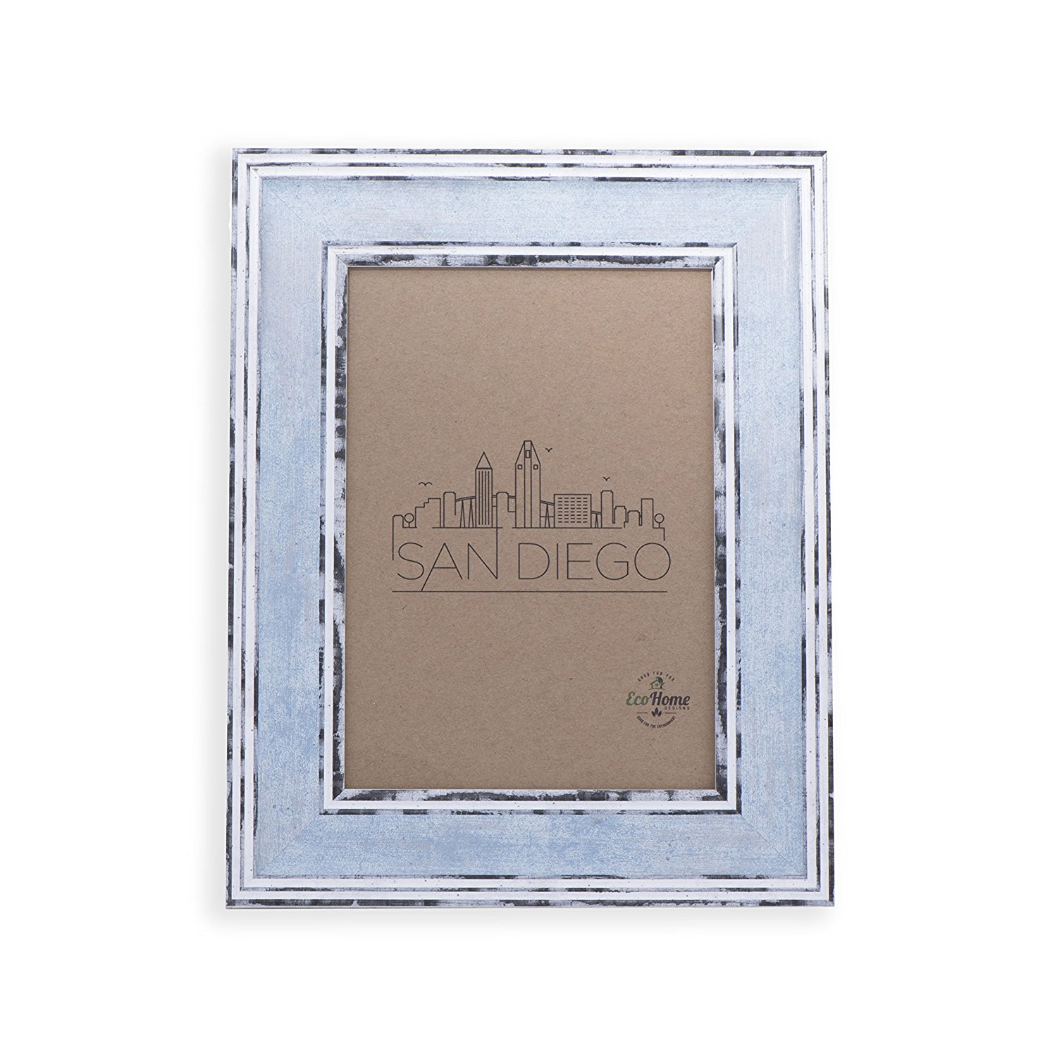 5x7 Picture Frame Distressed Blue - Mount / Desktop Display, Frames by EcoHome