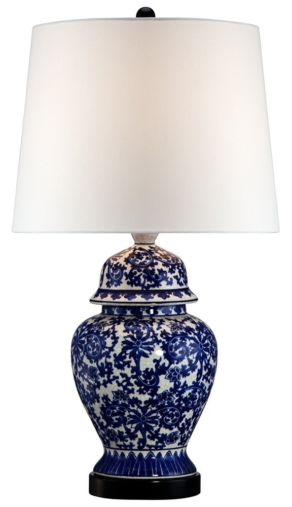 Blue and White Porcelain Temple Jar Table Lamp