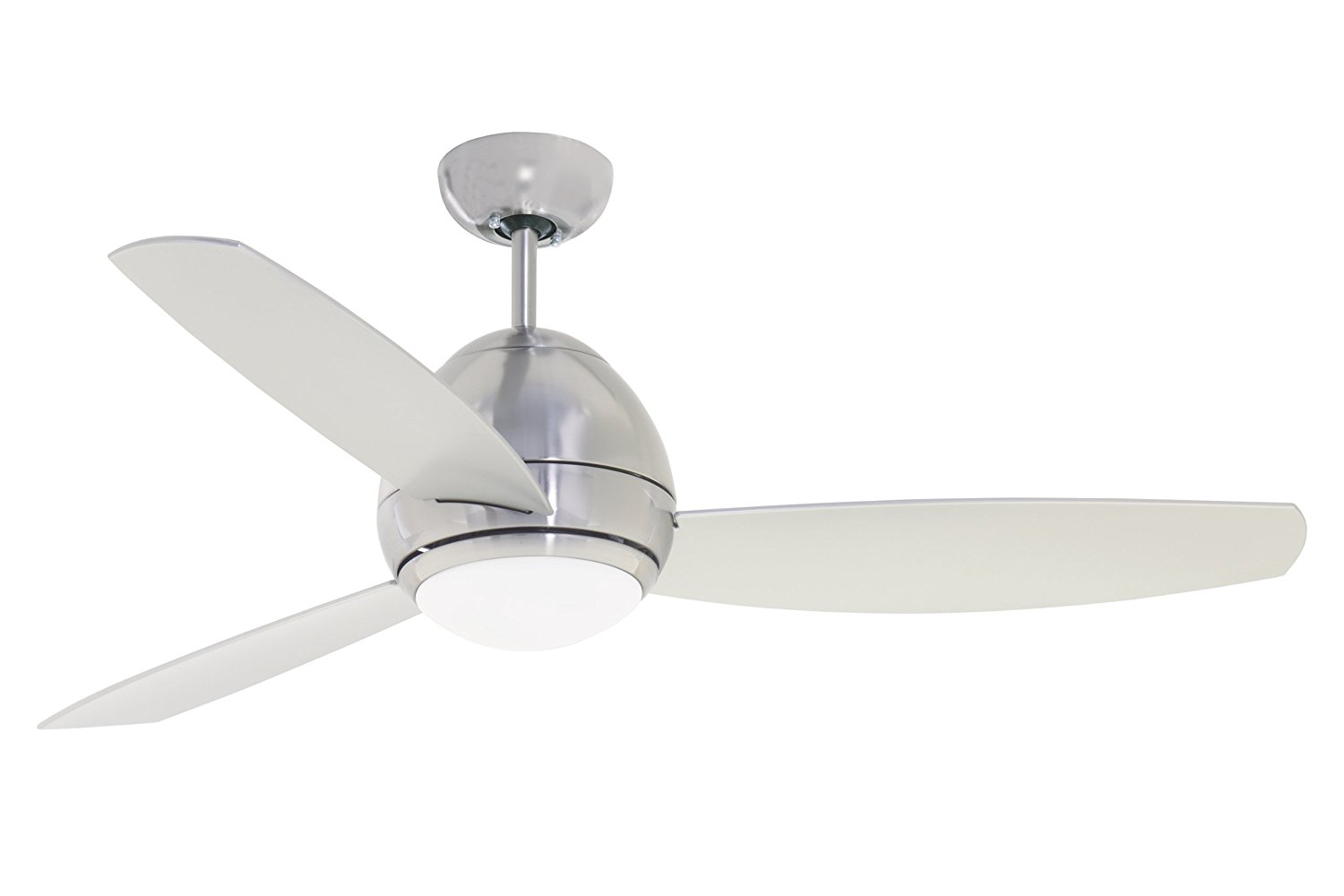Emerson Ceiling Fans CF244BS, Curva, Modern Indoor Outdoor Ceiling Fan With Light And Remote, Wet Rated, 44-Inch Blades, Brushed Steel Finish