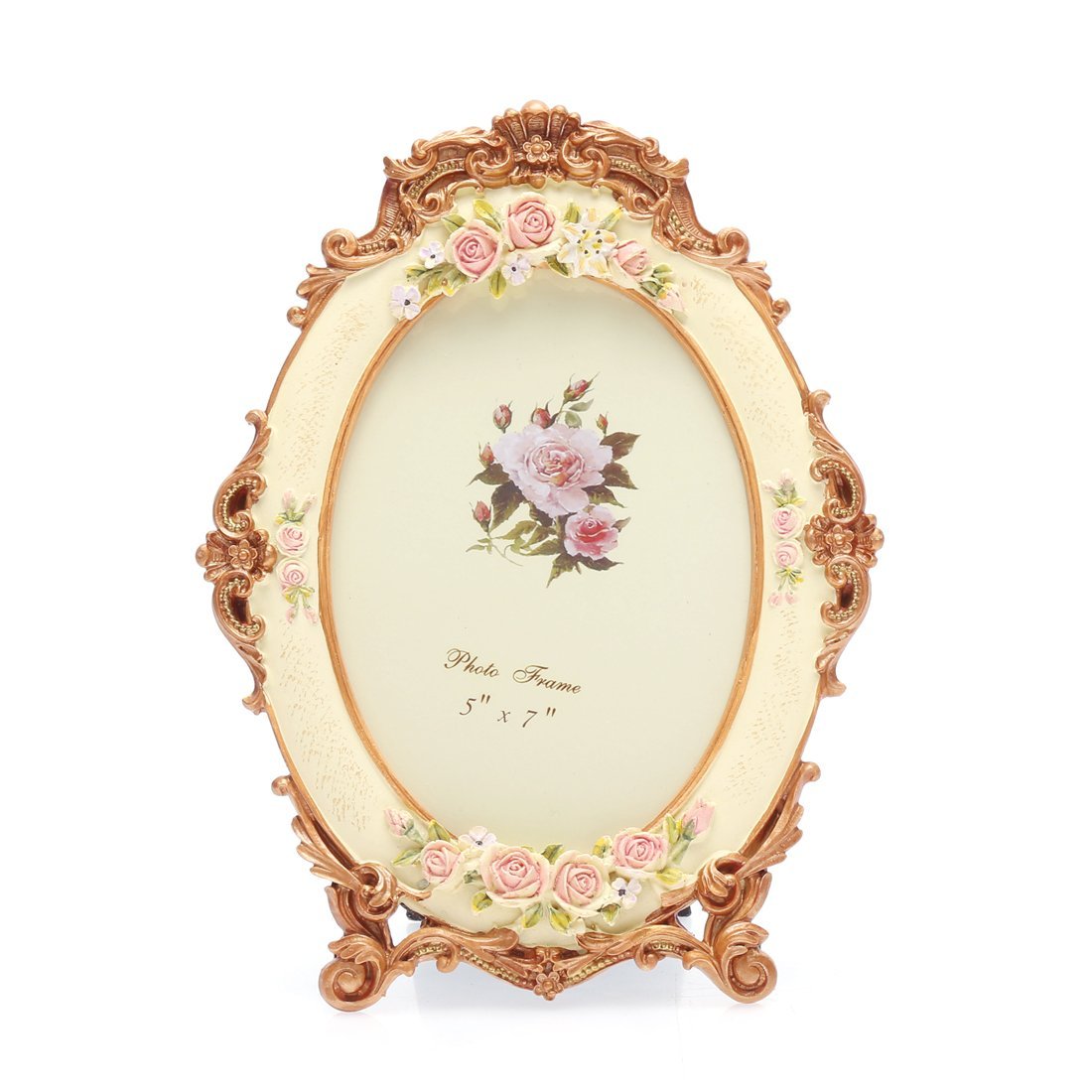 5x7 Inches Victorian Floral Oval Picture Frame