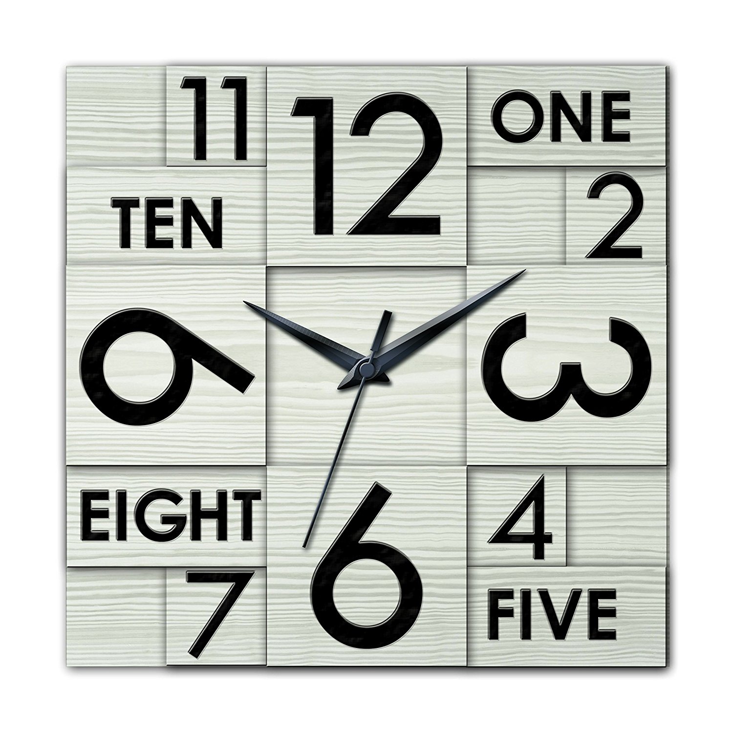 Ashton Sutton HOC022 QA Square Wall Clock, 22-Inch
