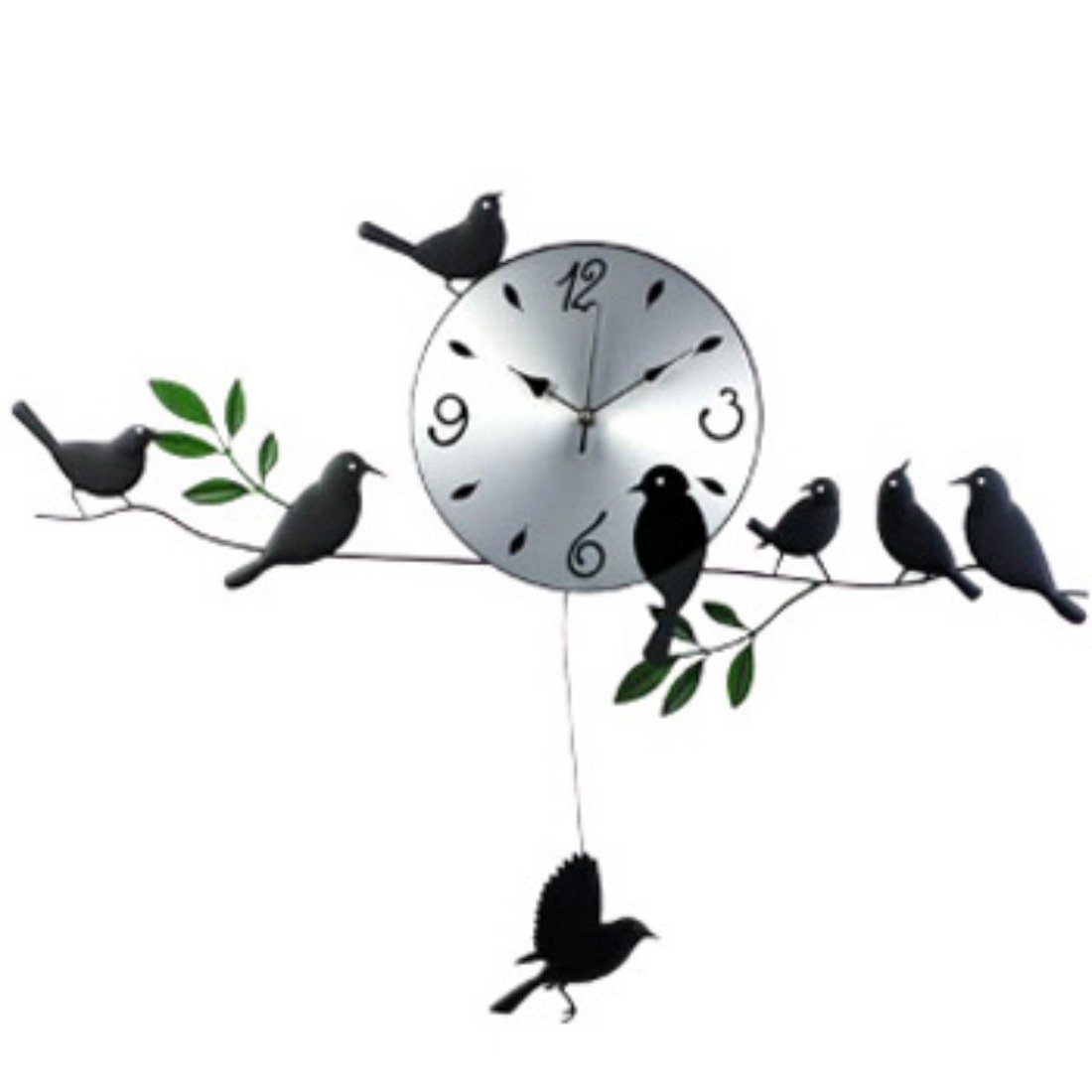kilofly Metal Bird Pendulum Wall Clock