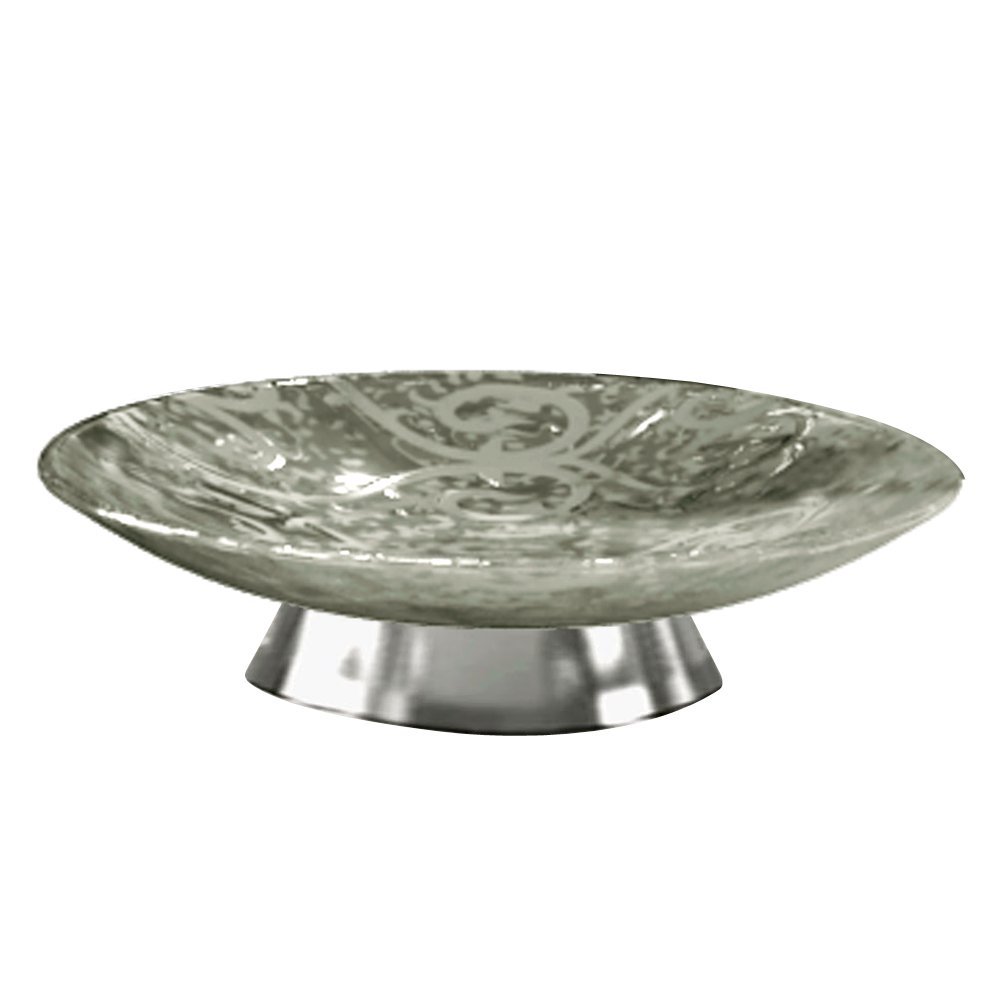 nu steel The Tatara Group's Glass Soap Dish, Patchwork, Mercury