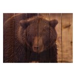 Gizaun Art Big Bear Indoor/Outdoor Full Color Cedar Wall Art