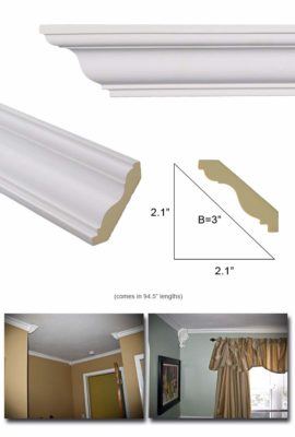 Crown Molding - Polyurethane Crown Moulding Manufactured with a Dense Architectural Polyurethane Compound. Breadth 3". 6 pcs. Over 47 ft.